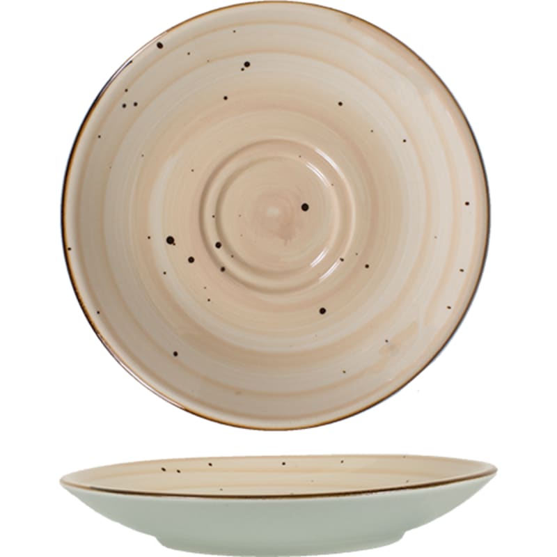 International Tableware RT-2-WH Rotana Stoneware Wheat Saucer 6-1/2"