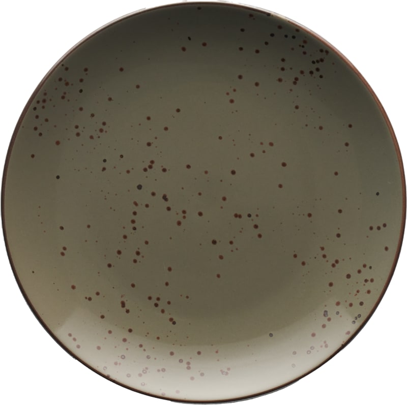 International Tableware SH-77-GS Splash Stoneware Green Smoke w/Dark Brown Plate 7"