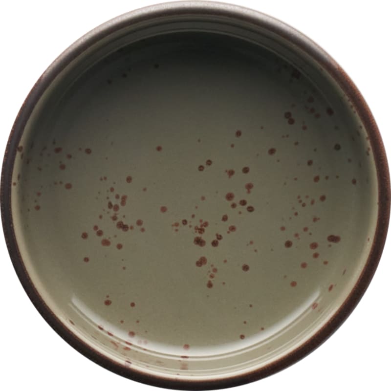 International Tableware SH-44-GS Splash Stoneware Green Smoke w/Dark Brown Sauce DIsh (2oz)