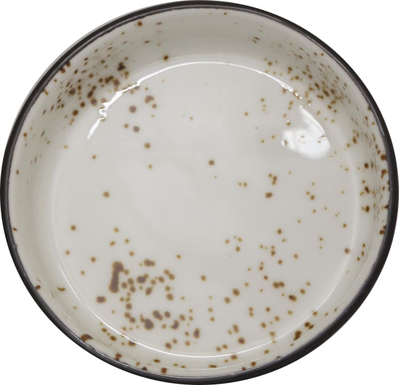 International Tableware SH-44-CR Splash Stoneware Cr√®me w/Dark Brown Sauce DIsh (2oz)