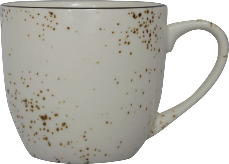 International Tableware SH-56-CR Splash Stoneware Crème w/Dark Brown Cup (7.5oz)