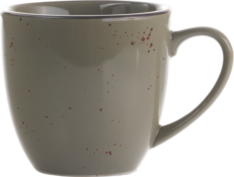 International Tableware SH-57-GS Splash Stoneware Green Smoke w/Dark Brown Cup (10.5oz)
