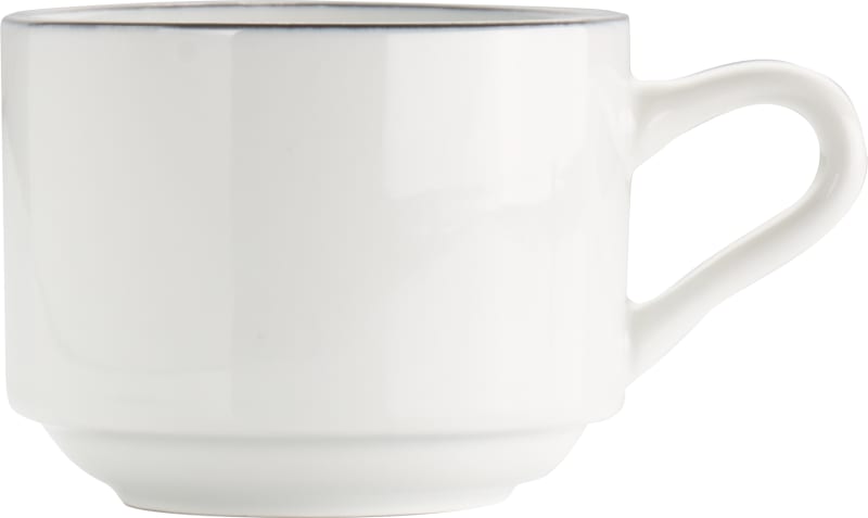 International Tableware TB-23-BL Torino Bistro Porcelain EW w/Black Stacking Cup (8oz)