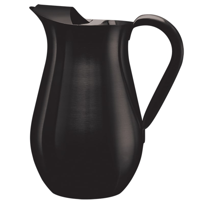Service Ideas WPB2BSBX Pitcher with Ice Guard, Bell Shaped, 2 L, 67.6 Ounces, Stainless Steel, Black Onyx
