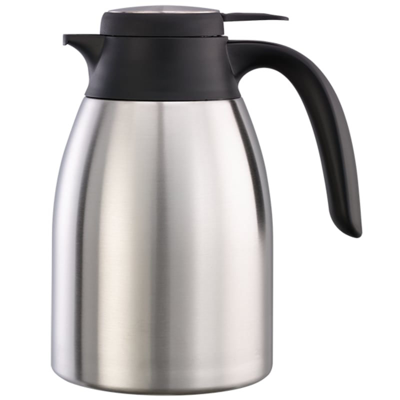 Service Ideas FCC12SS Flow Control Server, Vacuum Insulated, 1.2 Liter (40.5 Ounces), Stainless Steel/Black