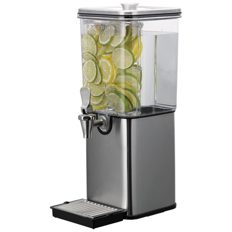 Service Ideas SCD15SS Beverage Dispenser, Square, 1.5 Gallon, Stainless Steel w/Removeable Infuser Wall