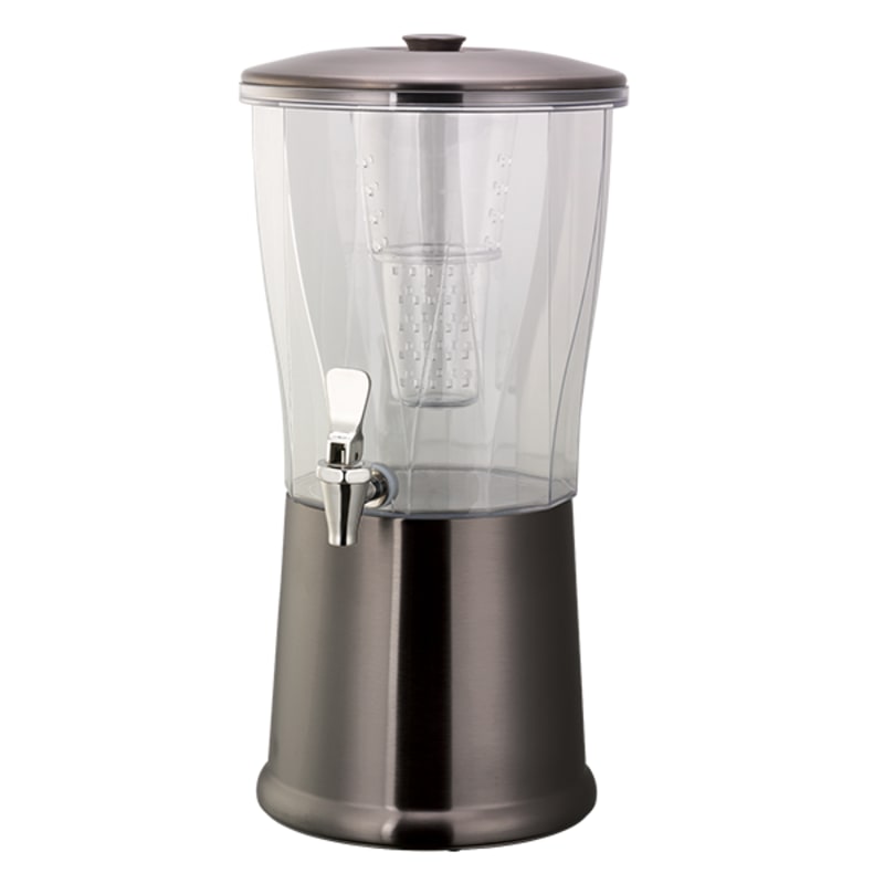 Service Ideas CBDRT3DTSS Beverage Dispenser, Round, 3 Gallon, Stainless Steel w/Infuser Tube and Stainless Steel Spigot, Dark Tungsten