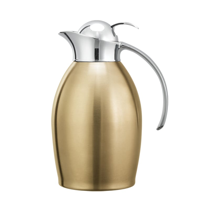 Service Ideas NIC10BSPBVG Nicollet Series, Vacuum Insulated Carafe, Push Button, Stainless Vacuum, 33.8 Ounce, Vintage Gold