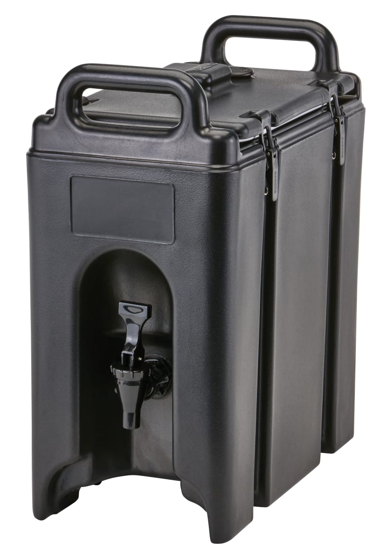 Cambro 250LCD110 Camtainer Insulated Beverage Dispenser, 2.5 Gallon Capacity, Black