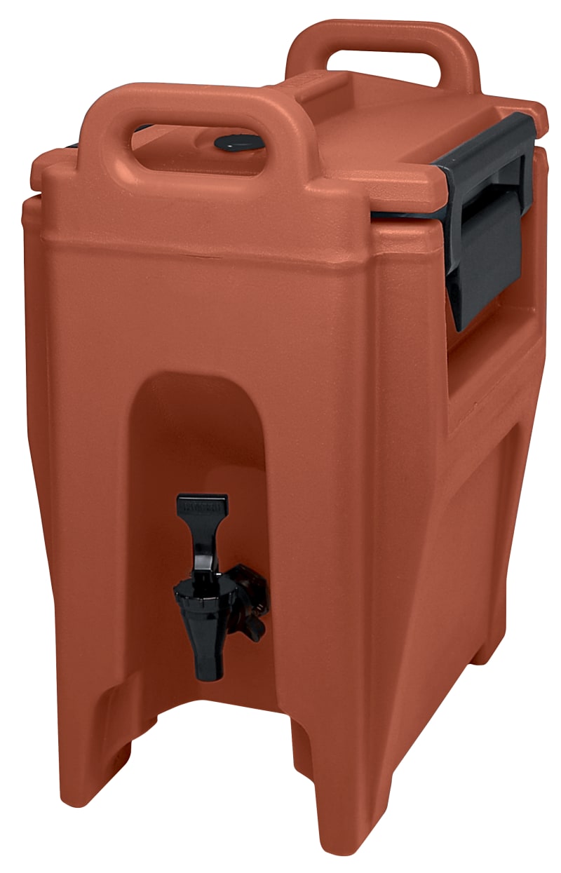 Cambro UC250402 Ultra Camtainer Insulated Beverage Dispenser, 2.5 Gallon Capacity, Brick Red