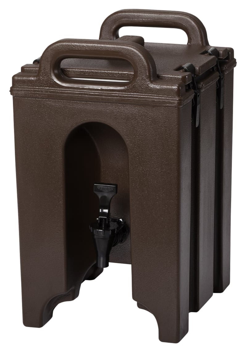 Cambro 100LCD131 Camtainer Insulated Beverage Dispenser, 1 Gallon Capacity, Dark Brown