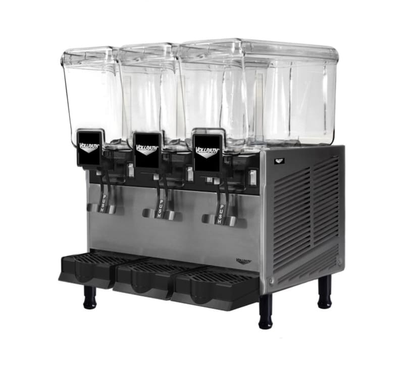 Vollrath VBBD3-37-F Refrigerated Beverage Dispenser with (3) 3.2-Gallon Bowls and Fountain Spray Circulation