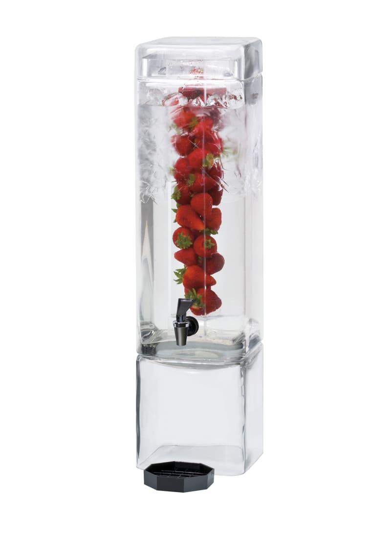 Cal-Mil 1112-3INF 3 Gallon Square Glass Beverage Dispenser With Infusion Chamber