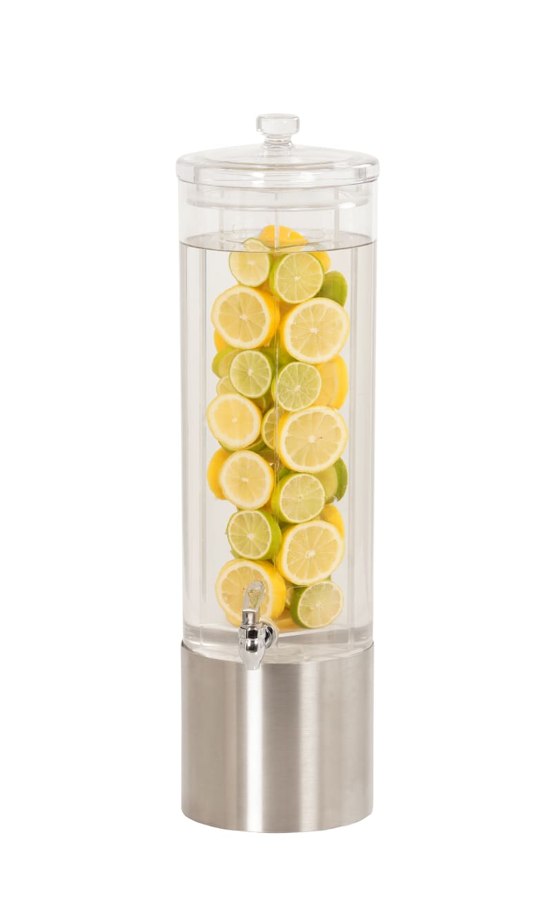 Cal-Mil 22095-3INF-55 3 Gallon Stainless Steel Round Beverage Dispenser With Infusion Chamber