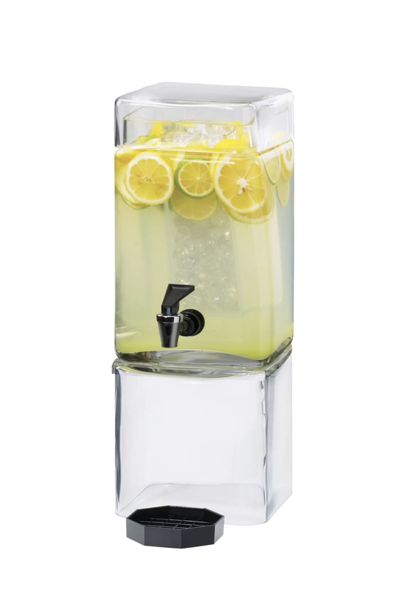 Cal-Mil 1112-1 Square Clear Glass Beverage Dispenser 1.5 Gallon