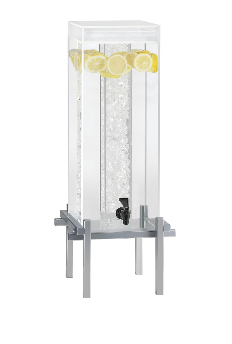 Cal-Mil 1132-5-74 One By One Silver 5 Gallon Beverage Dispenser With Ice Chamber