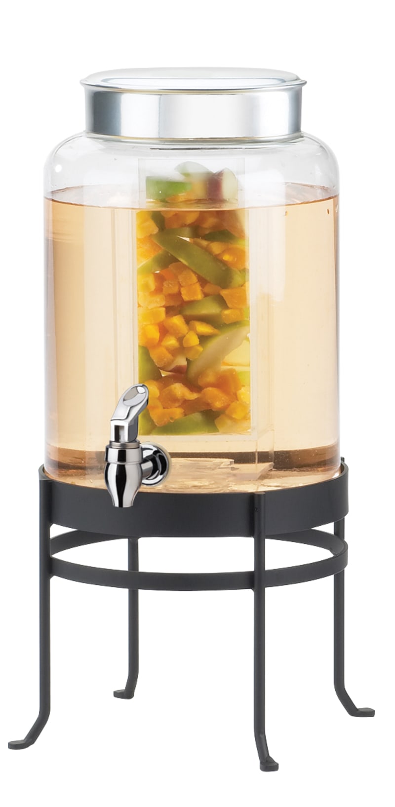 Cal-Mil 1580-2INF-13 Soho 2 Gallon Black Glass Beverage Dispenser With Infusion Chamber