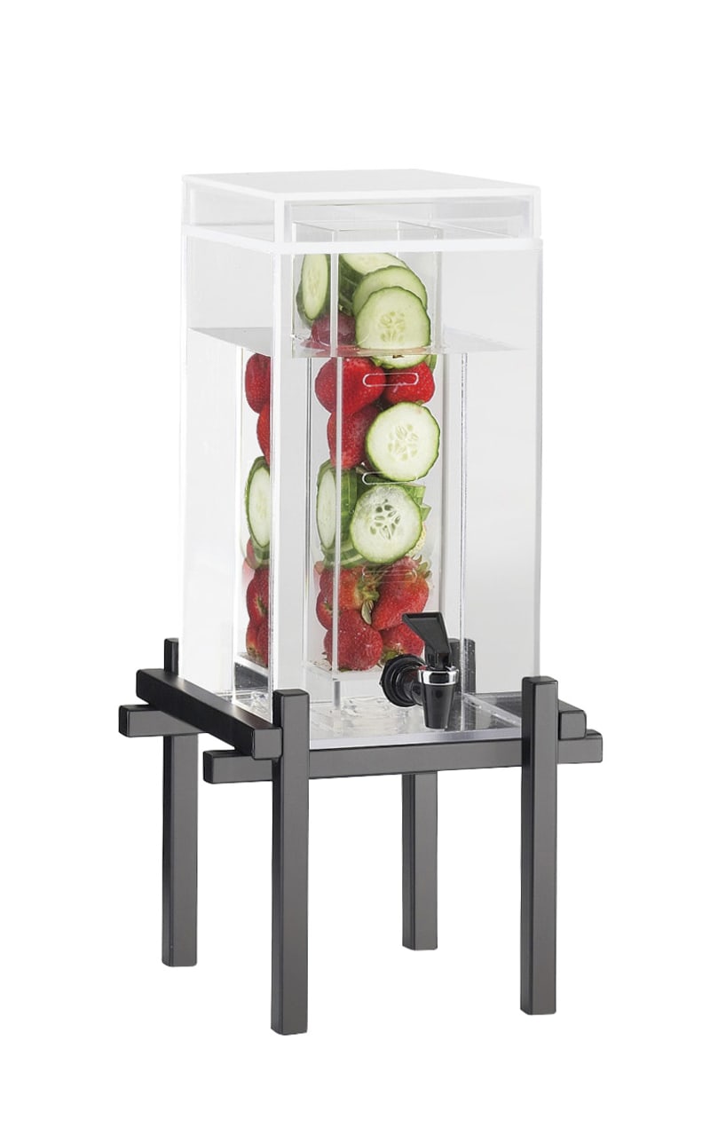 Cal-Mil 1132-1INF-13 One By One Black 1.5 Gallon Beverage Dispenser With Infusion Chamber