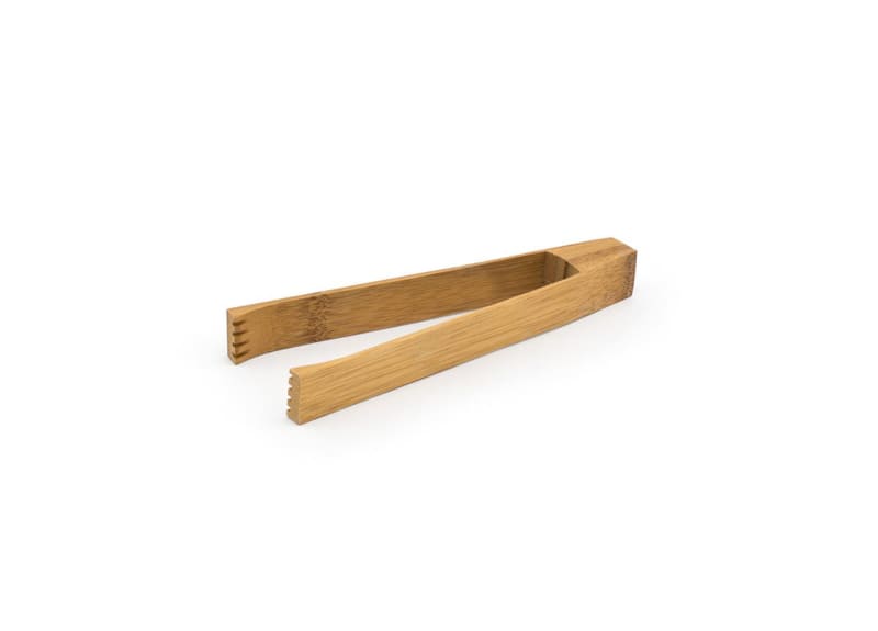 Front of the House BUT028BBB23 7.25" Bamboo Tongs - Natural