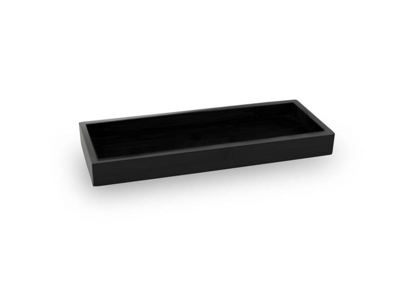 Front of the House RTR006BKB12 11.75" x 4.25" Bamboo Tray - Black