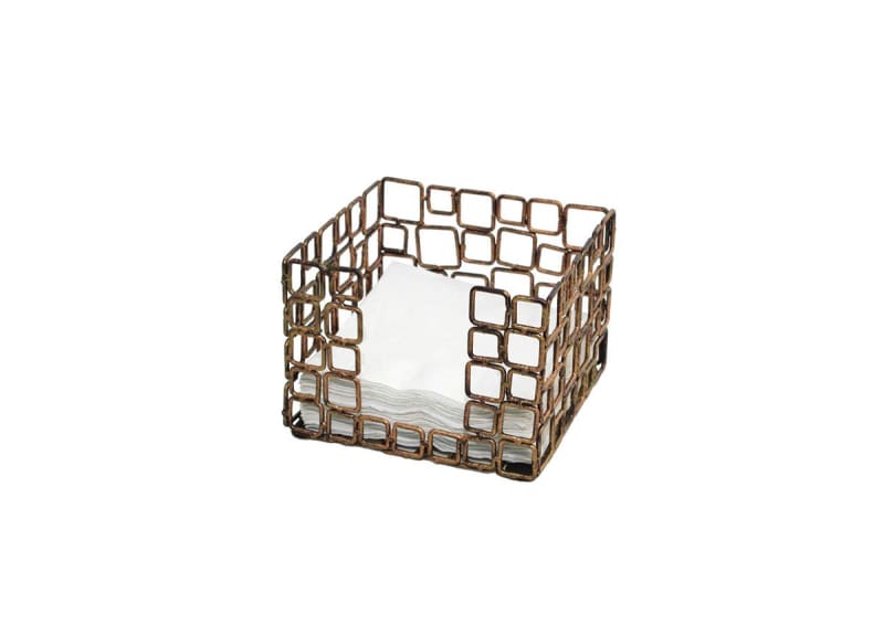 Front of the House BHO039GOI21 5.5" Square Coppered Link Napkin Holder