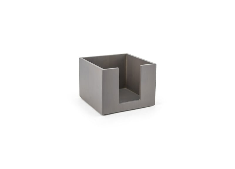 Front of the House BHO039GYB21 5.5" Square Bamboo Napkin Holder - Smoke