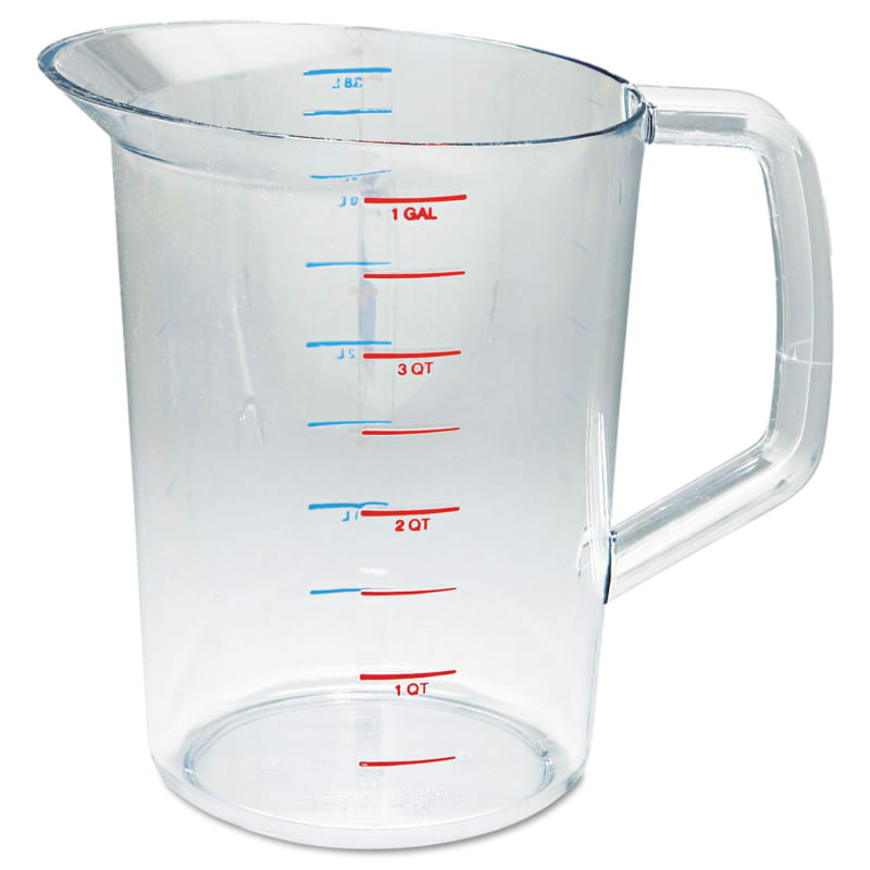 Rubbermaid Commercial FG321800CLR Bouncer Measuring Cup, 4 Qt, Clear