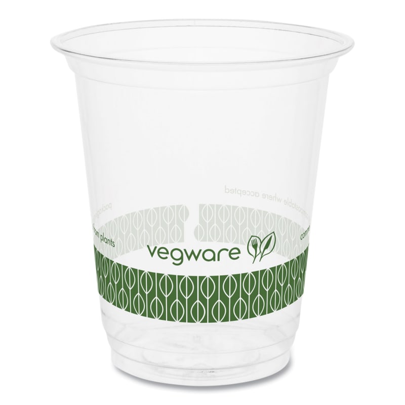 Vegware R200-G 76-Series Cold Cup, Compostable, 7 Oz, Clear/Green, 1,000/Carton