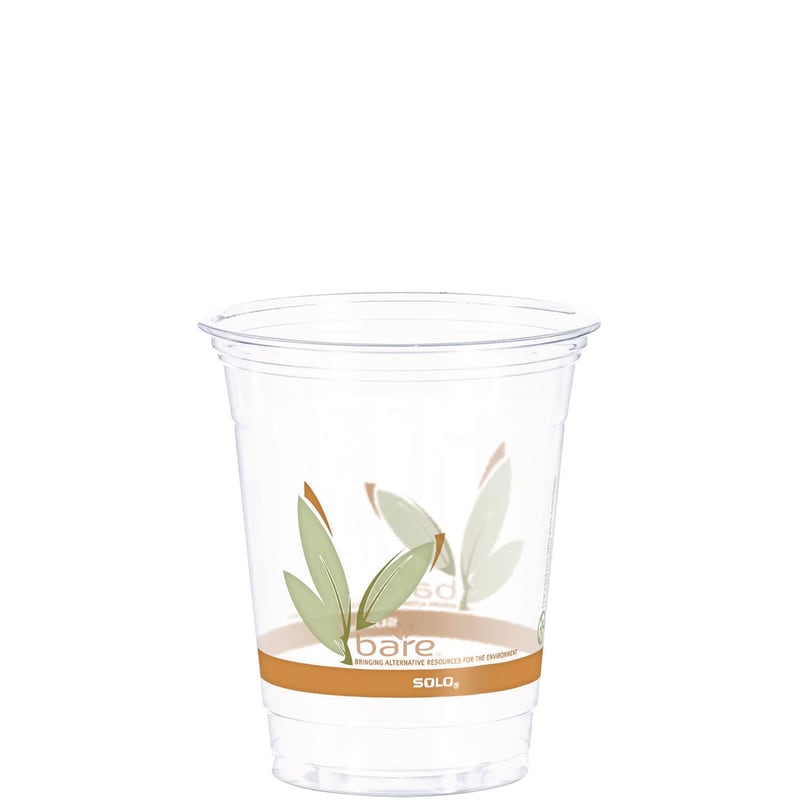 Dart RTP12BAREPK Bare Eco-Forward Rpet Cold Cups, 12 Oz, Leaf Design, Clear, Squat, 50/Pack