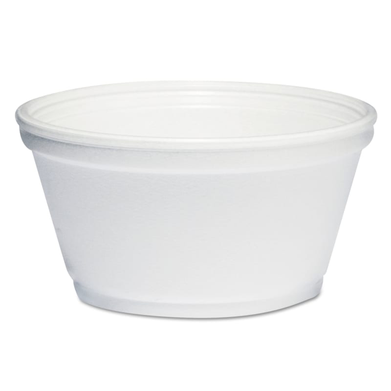 Dart 8SJ20 Foam Container, Extra Squat, 8 Oz, White, 1,000/Carton