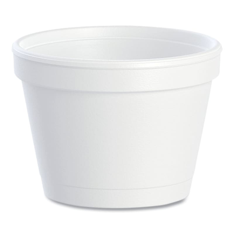 Dart 4J6 Bowl Containers, 4 Oz, White, Foam, 1,000/Carton