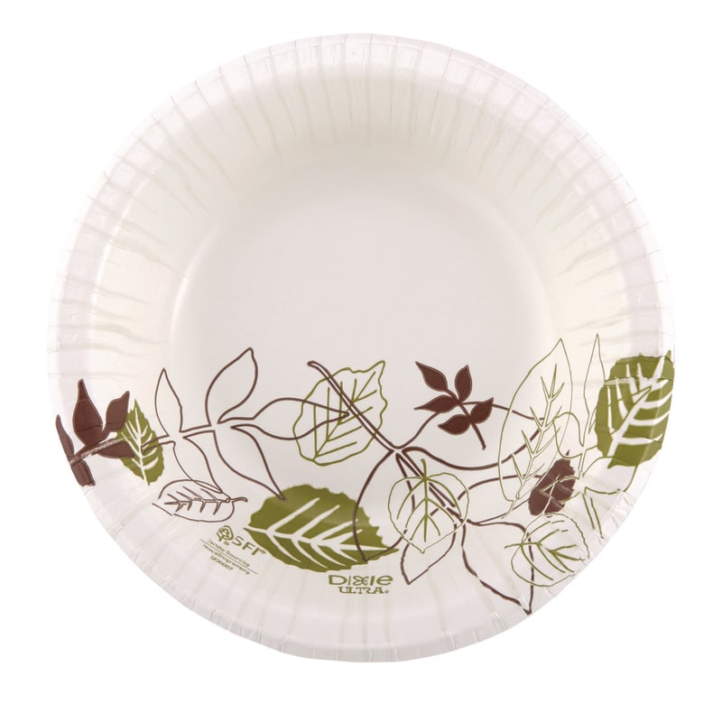 Dixie SXB12WSPK Pathways Heavyweight Paper Bowls, Wisesize, 12 Oz, Green/Burgundy, 125/Pack