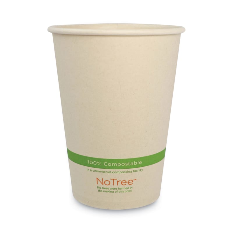 World Centric BO-SU-32 No Tree Paper Bowls, 32 Oz, 4.4" Diameter X 5.8"H, Natural, Sugarcane, 500/Carton