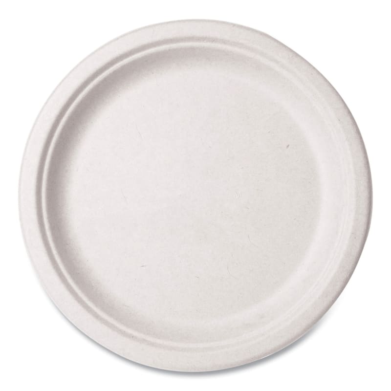 Vegware WH-10 Nourish Molded Fiber Tableware, Compostable, Plate, 10" Dia, White, 500/Carton