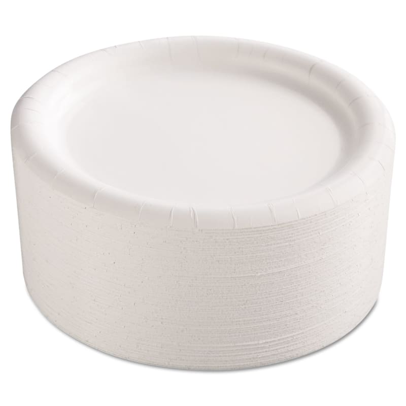 AJM Packaging Corporation CP9AJCWWH14 Premium Coated Paper Plates, 9" Dia, White, 125/Pack, 4 Packs/Carton