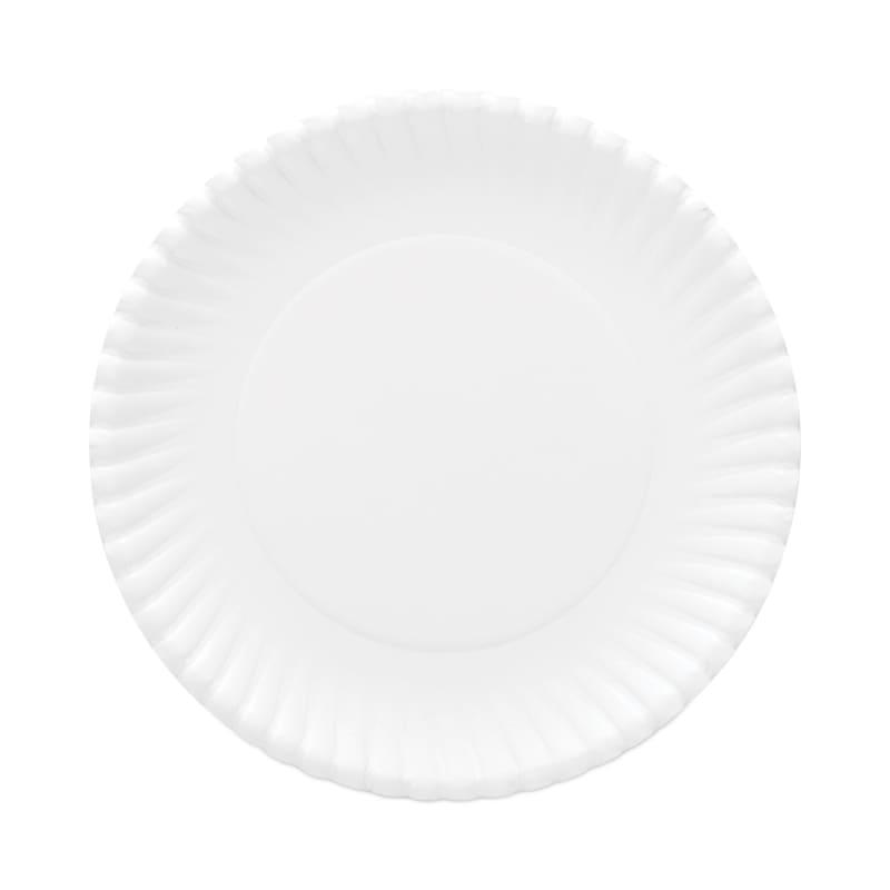 AJM Packaging Corporation OH9AJBXWH Original Heavyweights Paper Plates, 9" Dia, White, 120/Pack, 8 Packs/Carton