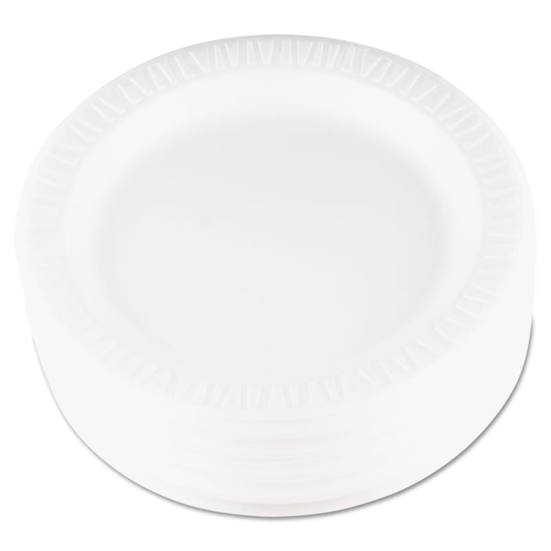 Dart 9PWQR Quiet Classic Laminated Foam Dinnerware, Plate, 9" Dia, White, 125/Pack, 4 Packs/Carton