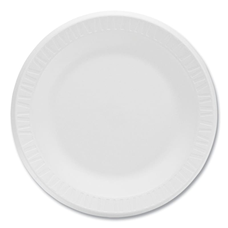 Dart 10PWCR Concorde Foam Plate, 10.25" Dia, White, 125/Pack, 4 Packs/Carton