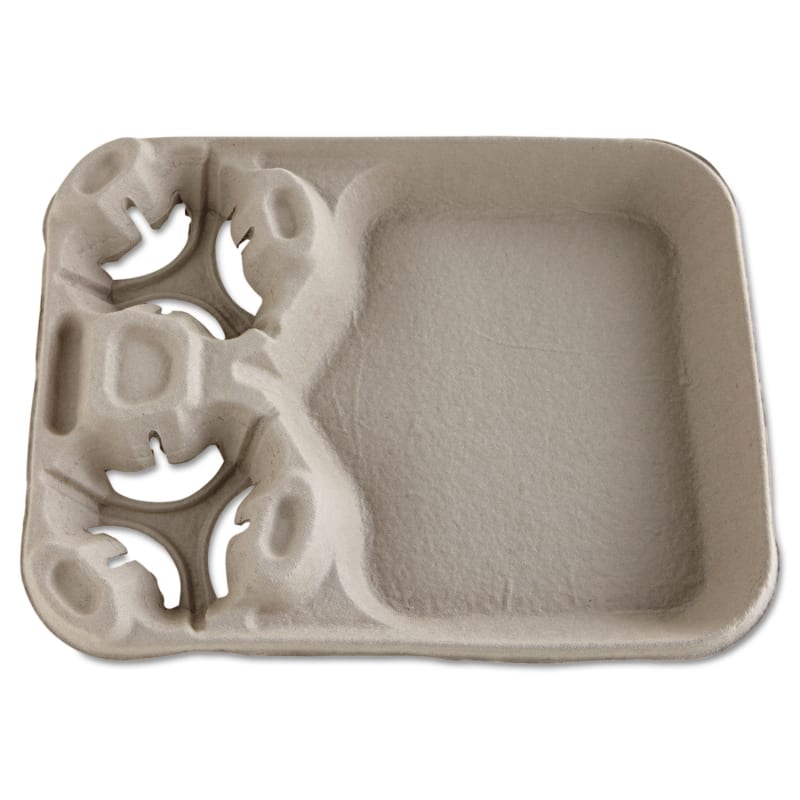 Chinet 20990CT Strongholder Molded Fiber Cup/Food Trays, 8 Oz To 44 Oz, 2 Cups, Beige, 100/Carton