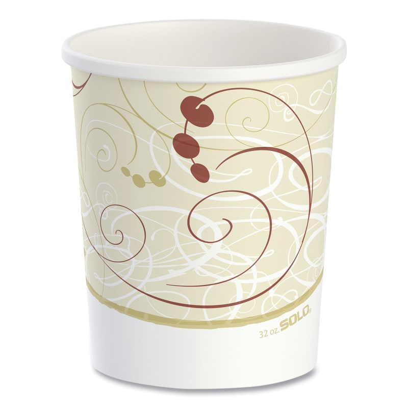 SOLO H4325-J8000 Flexstyle Double Poly Paper Containers, 32 Oz, Symphony Design, Paper, 25/Pack, 20 Packs/Carton