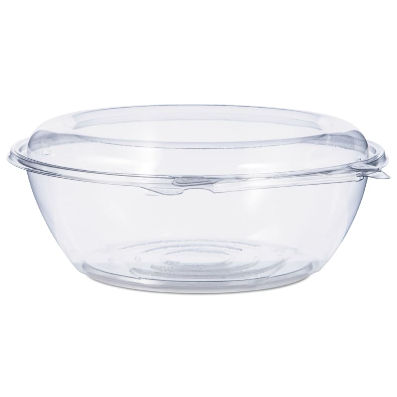 Dart CTR48BD Tamper-Resistant, Tamper-Evident Bowls With Dome Lid, 48 Oz, 8.9" Diameter X 3.4"H, Clear, Plastic, 100/Carton