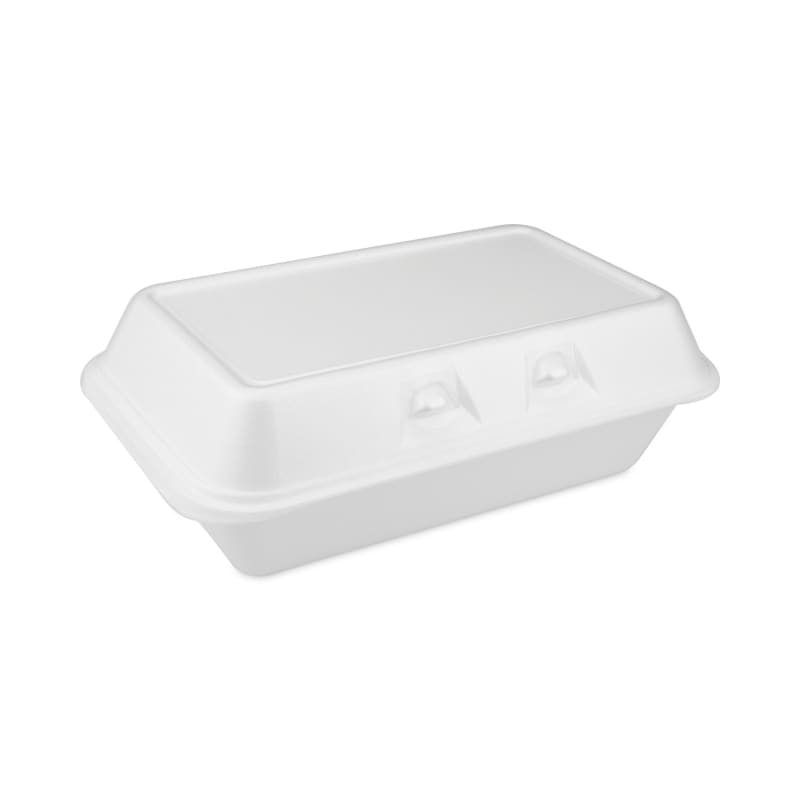 Pactiv Evergreen YHLW01880000 Smartlock Foam Hinged Lid Container, Medium, 8.75 X 5.5 X 3, White, 220/Carton