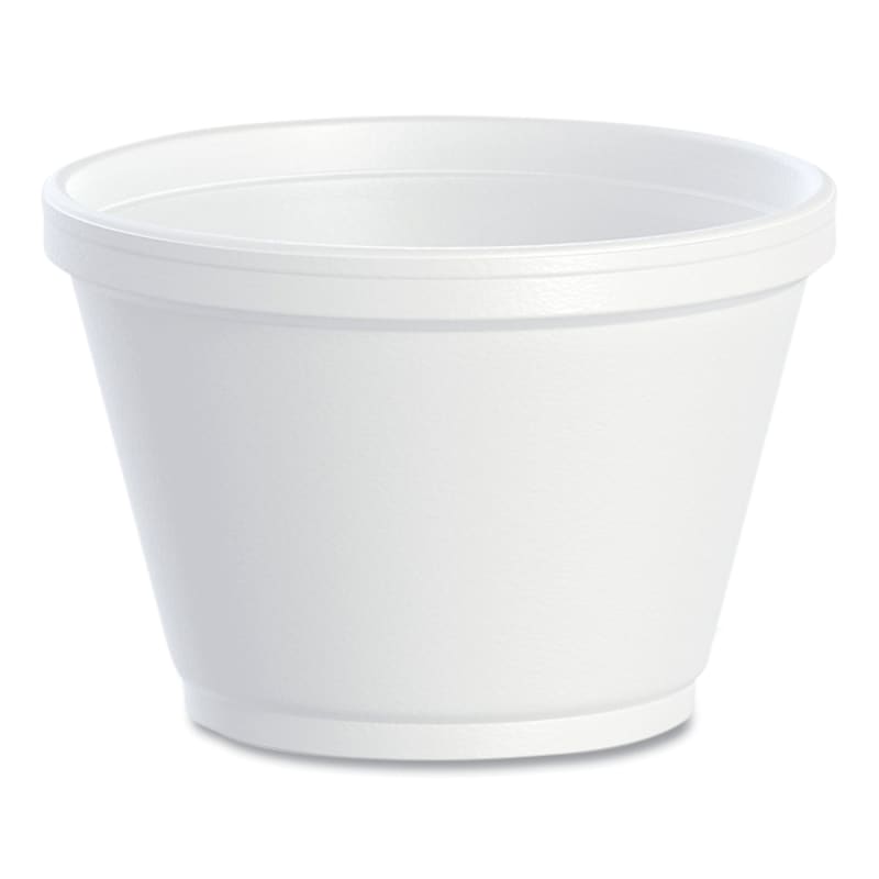 Dart 6SJ12 Foam Containers, 6 Oz, White, 50/Bag, 20 Bags/Carton