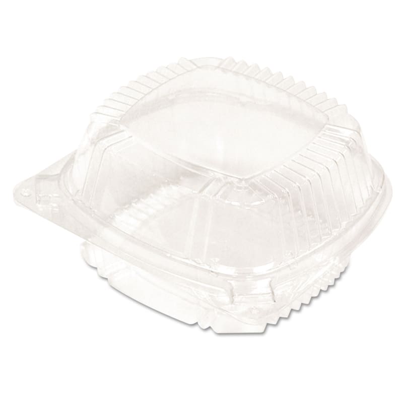 Pactiv Evergreen YCI81050 Clearview Smartlock Hinged Lid Container, Hoagie Container, 11 Oz, 5.25 X 5.25 X 2.5, Clear, Plastic, 375/Carton