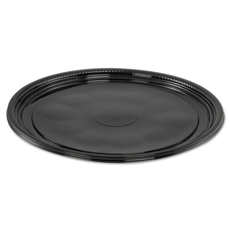 WNA A512PBL Caterline Casuals Thermoformed Platters, 12" Diameter, Black. Plastic, 25/Carton