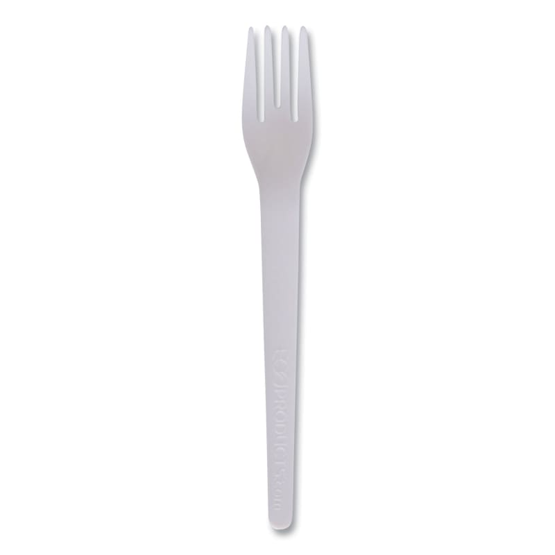 Eco-Products EP-S012-W Plantware Compostable Cutlery, Fork, 6", White, 1,000/Carton