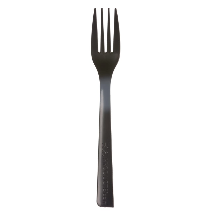 Eco-Products EP-S112 100% Recycled Content Cutlery, Fork, 6", Black, 50/Pack, 20 Pack/Carton