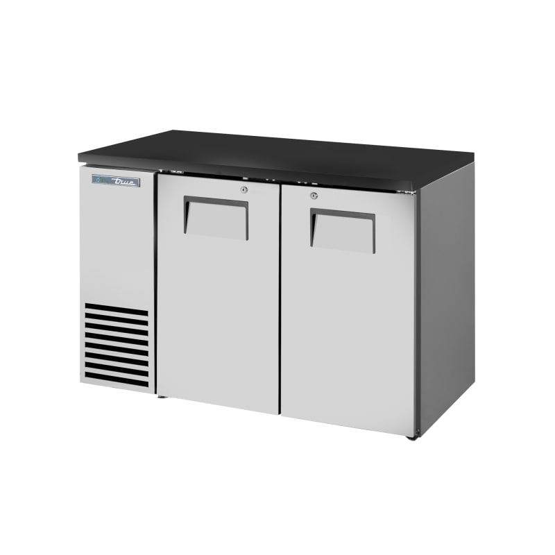 True TBB24-48-2S-Z1-BST-S-1 48" Stainless Steel Back Bar Cooler with 2 Solid Swing Doors