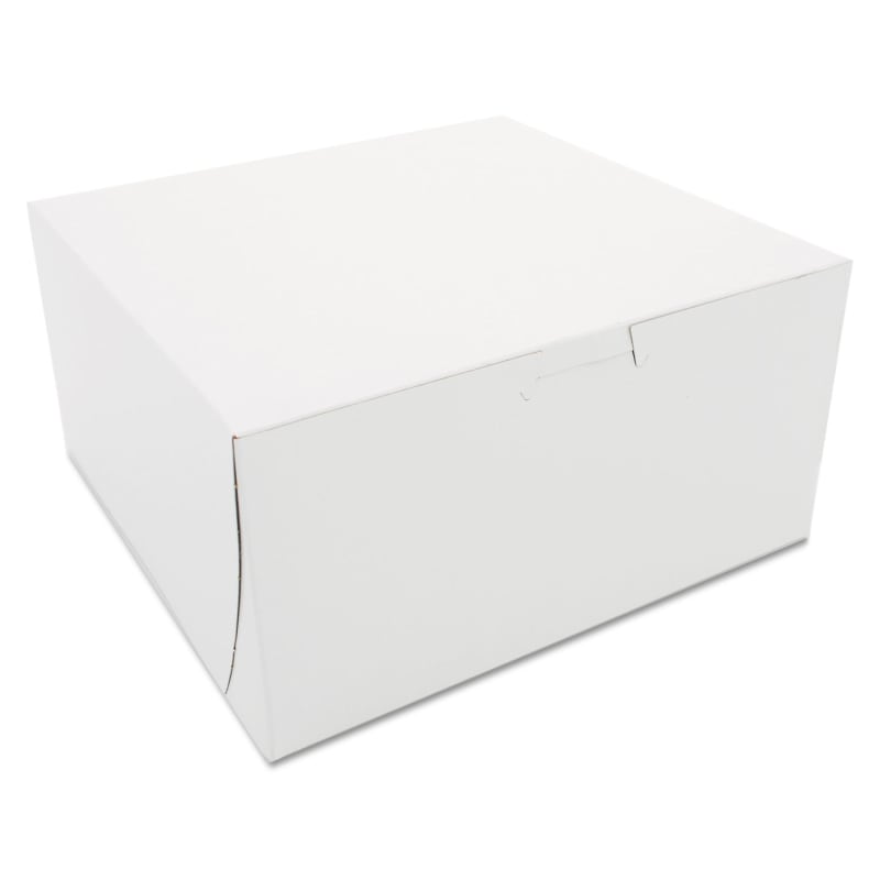 SCT 0941 White One-Piece Non-Window Bakery Boxes, 8 X 8 X 4, White, Paper, 250/Carton
