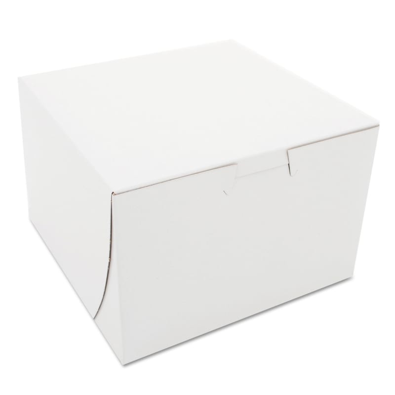 SCT 0909 White One-Piece Non-Window Bakery Boxes, 6 X 6 X 4, White, Paper, 250/Bundle